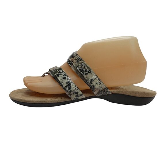 Dr. Andrew Weil Spirit Leather Snakeskin Sandals Orthotic Flip Flops Womens 8 - Picture 5 of 12